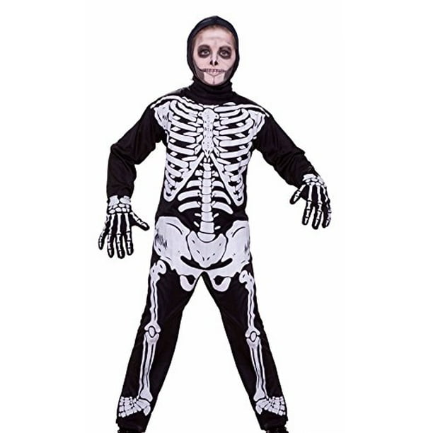 Adult Mens Skeleton Costume 3D Moulded Jumpsuit Fancy Dress Adult Outfit